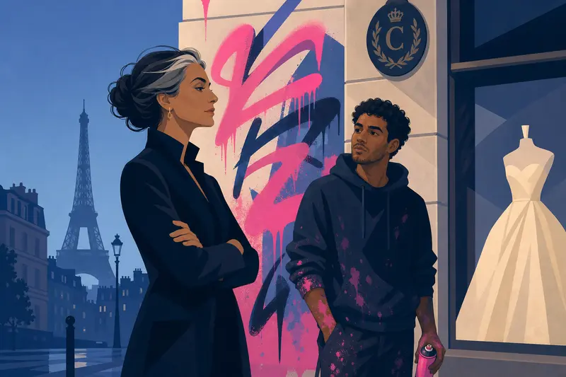 Cover illustration for Spray and Silk, C2 Spanish story