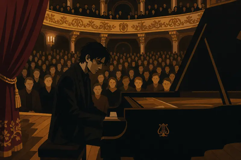 Cover illustration for The Last Encore, C1 Spanish story