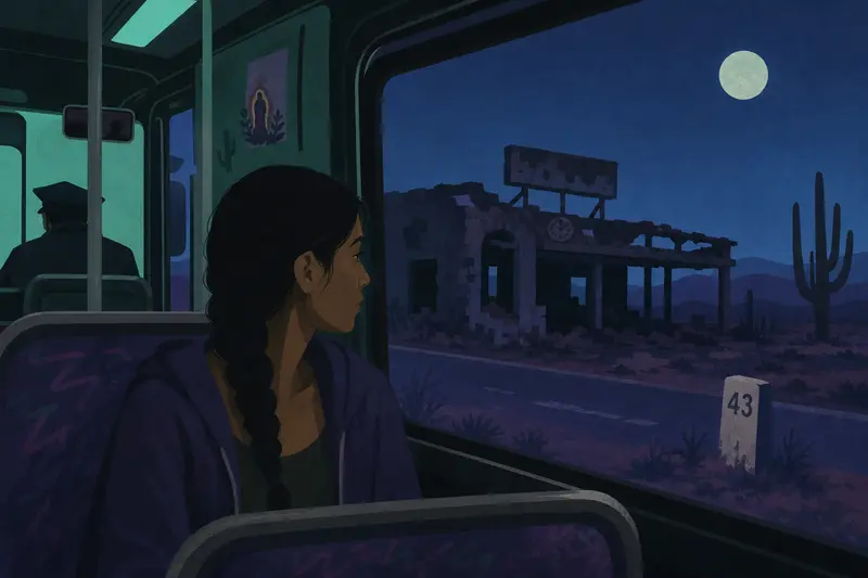 Cover illustration for The Passenger at Kilometer 43, A2 Spanish story