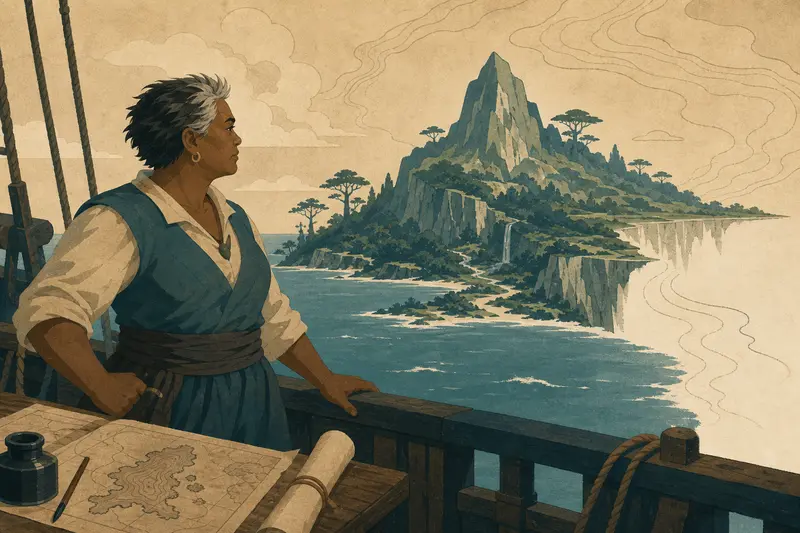Cover illustration for The Island That Was Drawn Before It Existed, B2 Spanish story