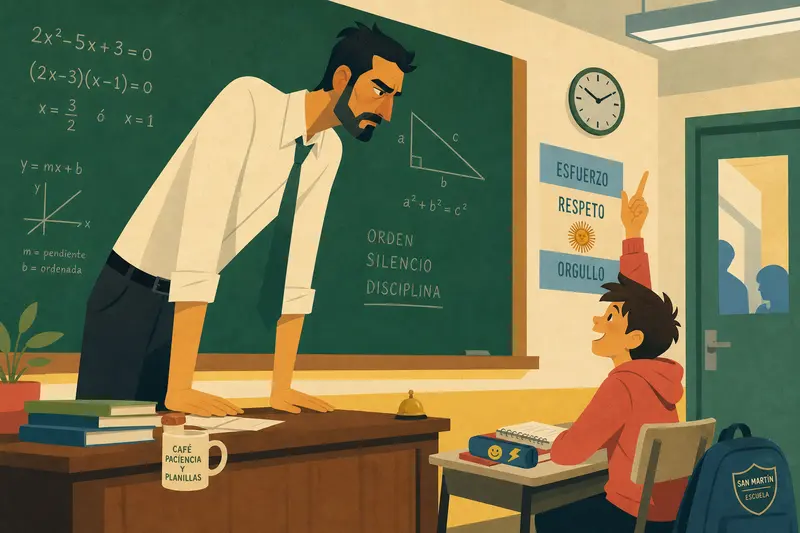 Cover illustration for The Bravest Coward at San Martín School, B1 Spanish story