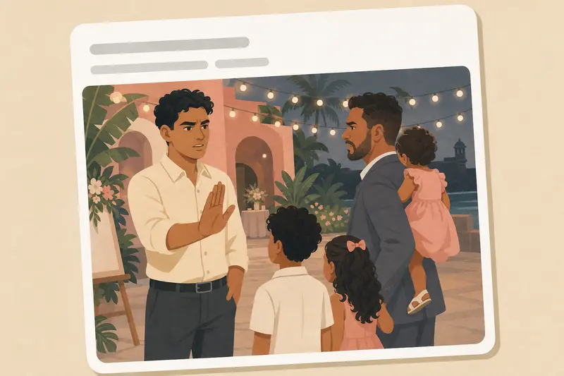 Cover illustration for AITJ for telling my brother to leave my wedding because he brought his three kids?, A1 Spanish story