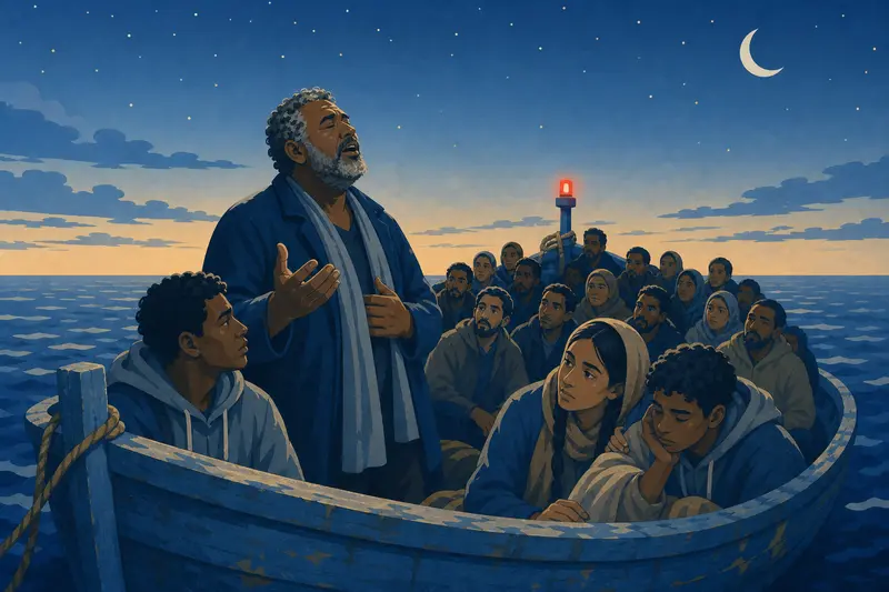Cover illustration for The Sailor Who Chose the Light, B2 Spanish story
