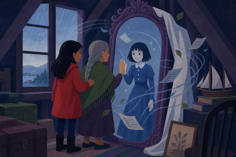 Cover illustration for The Rain Song, A1 Spanish story