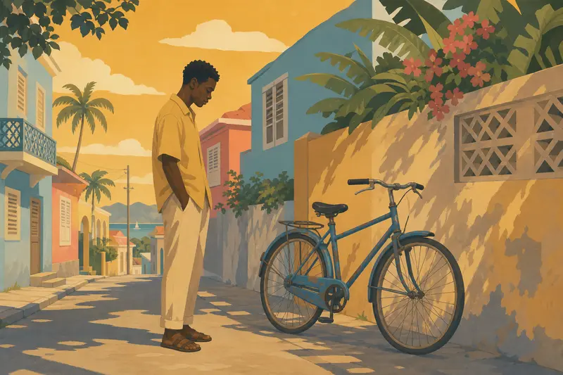Cover illustration for The Blue Bicycle That Wanted a Song, A1 Spanish story