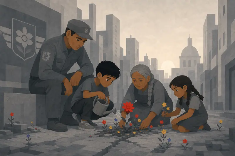 Cover illustration for Maynor's Garden, A1 Spanish story