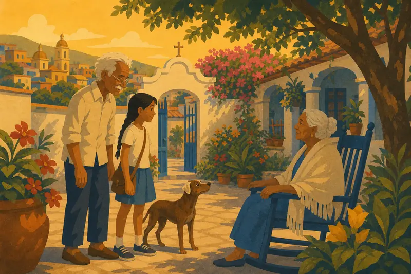 Cover illustration for Four in the Afternoon, A0 Spanish story