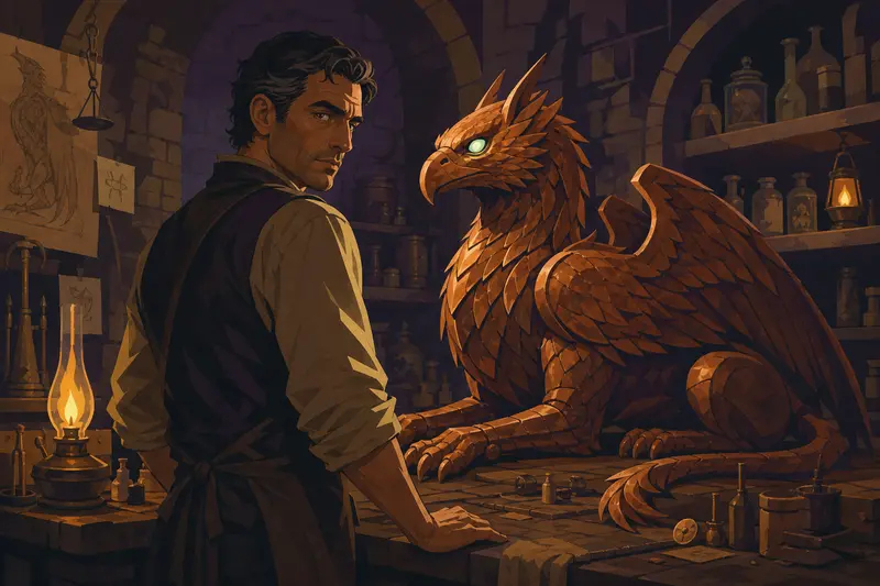 Cover illustration for The Hollow Griffin, C1 Spanish story