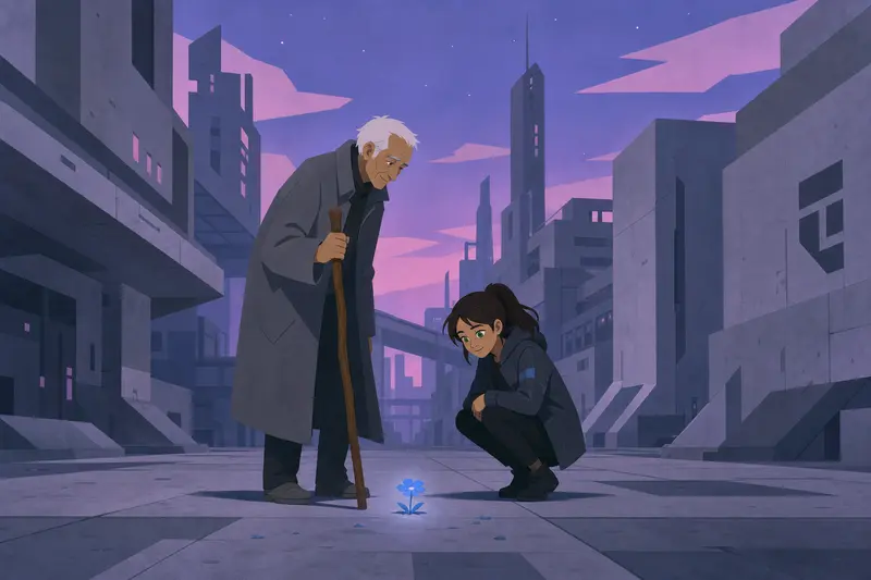 Cover illustration for Tac, Tac: A Blue Flower, A0 Spanish story