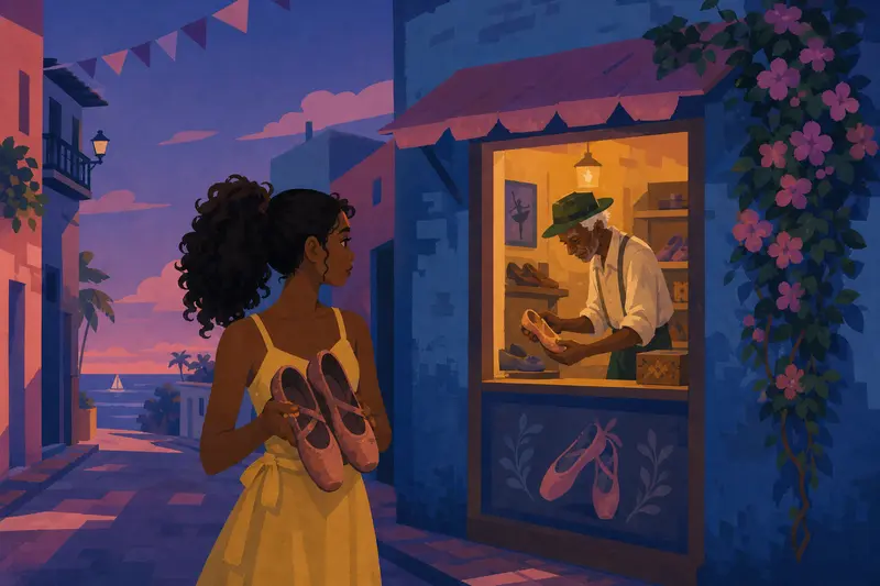 Cover illustration for Shoes for Going Home, A1 Spanish story