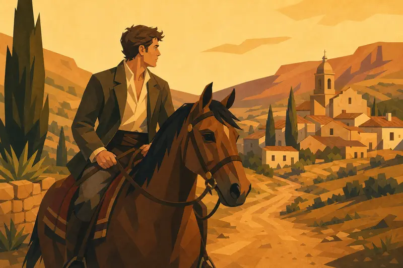 Cover illustration for The Soldier's Statue, A1 Spanish story