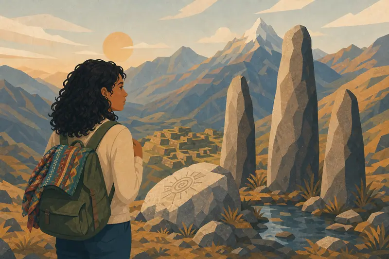 Cover illustration for Three Sisters of Stone, A2 Spanish story