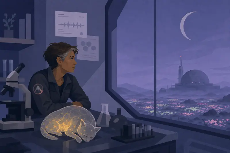 Cover illustration for His Voice in the Walls, C1 Spanish story