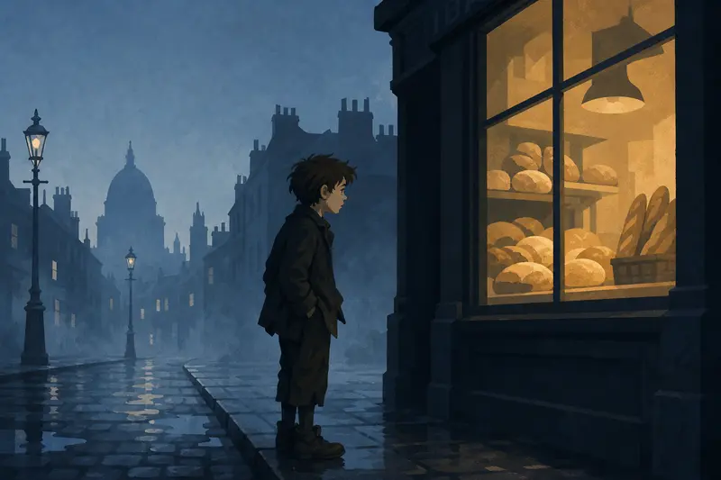 Cover illustration for Bread in the Cold Night, A0 Spanish story