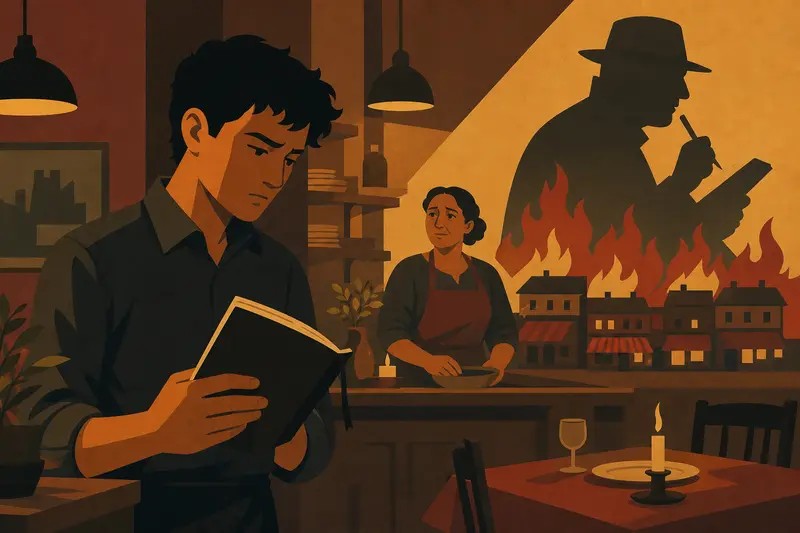 Cover illustration for The Notebook That Could Burn Five Kitchens, B1 Spanish story