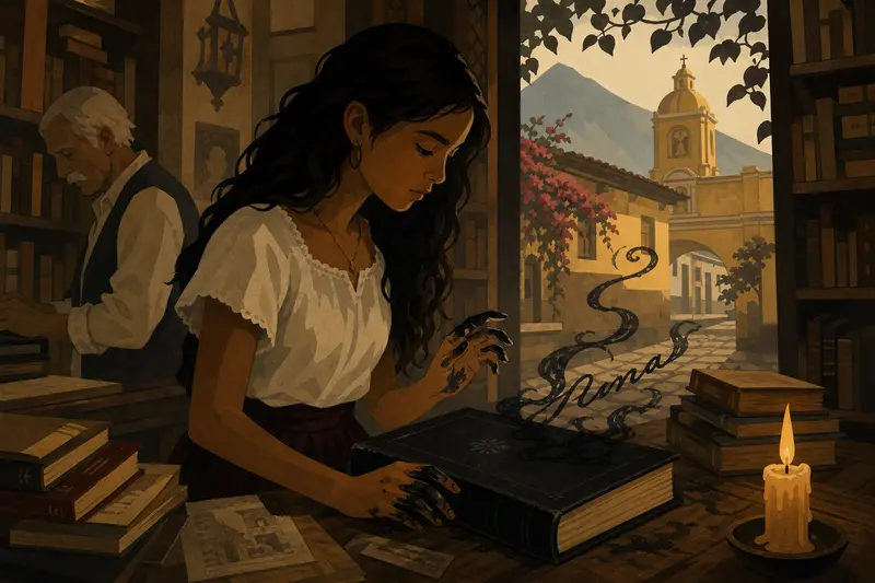 Cover illustration for The Name That Walks, A0 Spanish story
