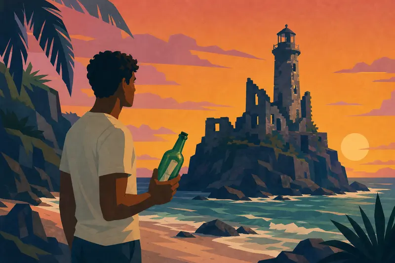 Cover illustration for The Green Bottles, A2 Spanish story