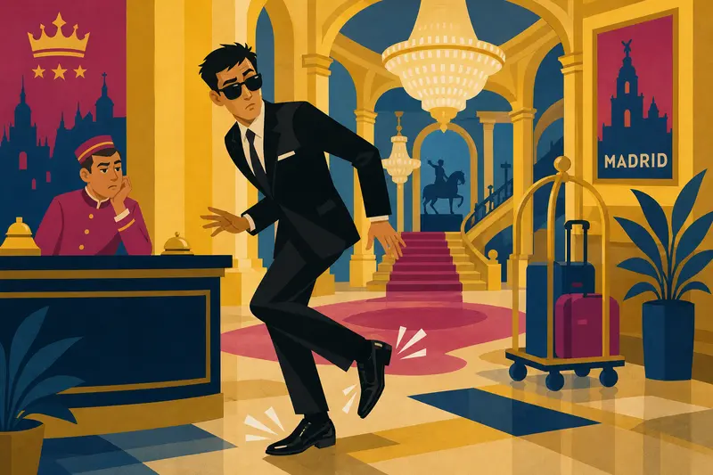 Cover illustration for The Squeaky Spy, A2 Spanish story