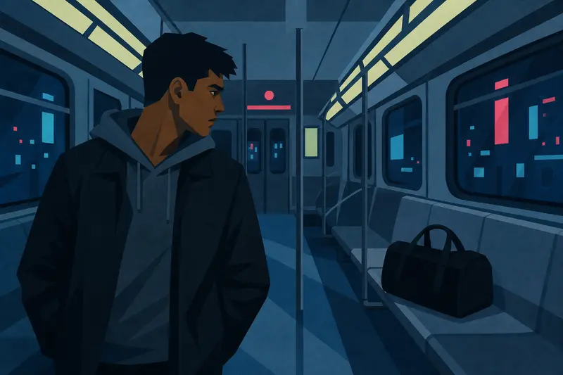 Cover illustration for The Black Bag, A1 Spanish story