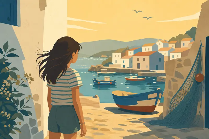 Cover illustration for The Smell of Salt on Her Hands, B1 Spanish story
