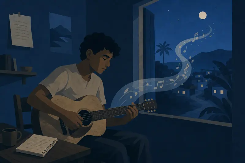 Cover illustration for The Song You Cannot Hear, A1 Spanish story