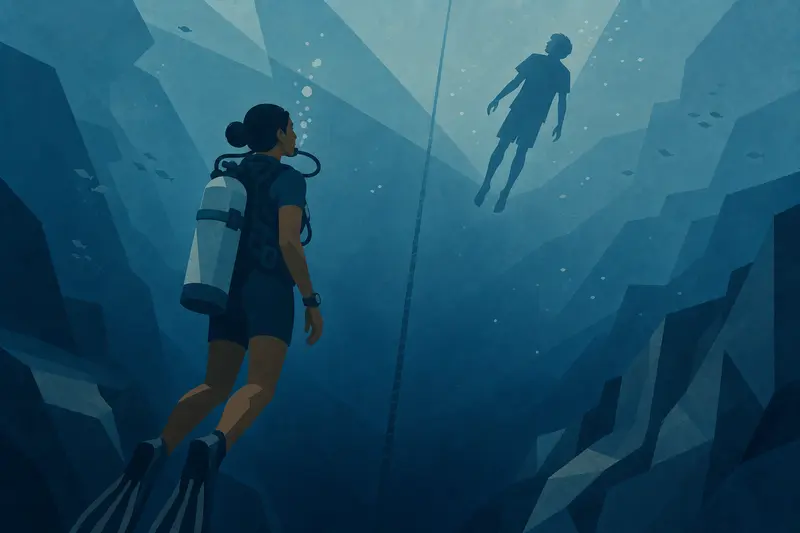 Cover illustration for The Depth Between Us, C1 Spanish story