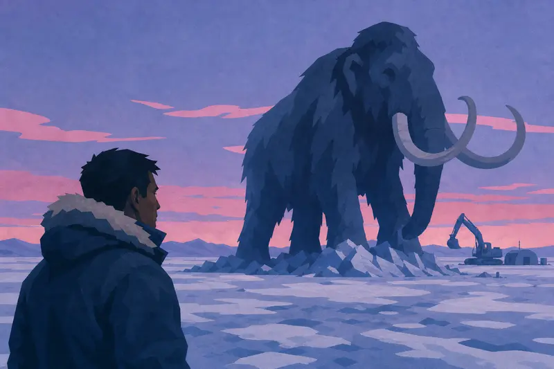 Cover illustration for Forty Thousand Years of Sleep, C1 Spanish story