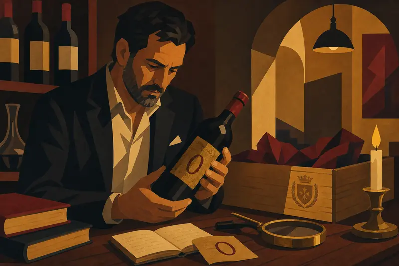 Cover illustration for The Mark on the Label, B2 Spanish story