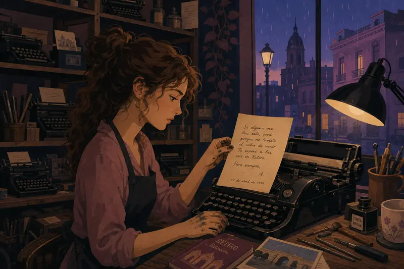 Cover illustration for Six O'Clock at Retiro, B2 Spanish story