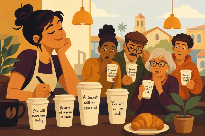 Cover illustration for The Prophet of Café Esperanza, B1 Spanish story