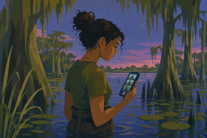 Cover illustration for The Deleted Photos, B2 Spanish story