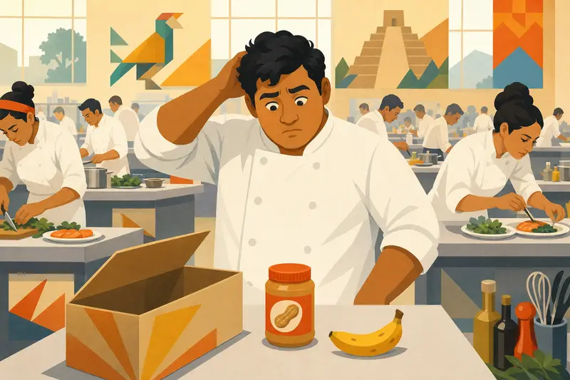 Cover illustration for The Peanut Butter Chef, A2 Spanish story