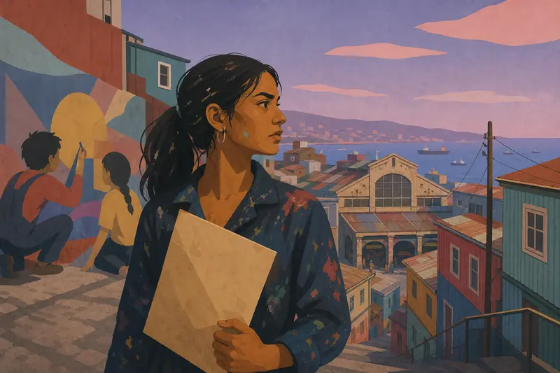 Cover illustration for The Line, B2 Spanish story