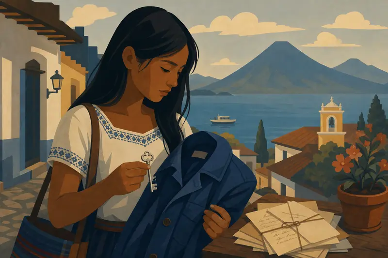 Cover illustration for The Silver Key in the Blue Jacket, A2 Spanish story