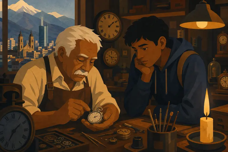 Cover illustration for The Watch That Listens to Your Mind, B1 Spanish story