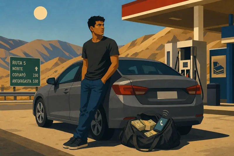 Cover illustration for The Knocking in the Trunk, A2 Spanish story