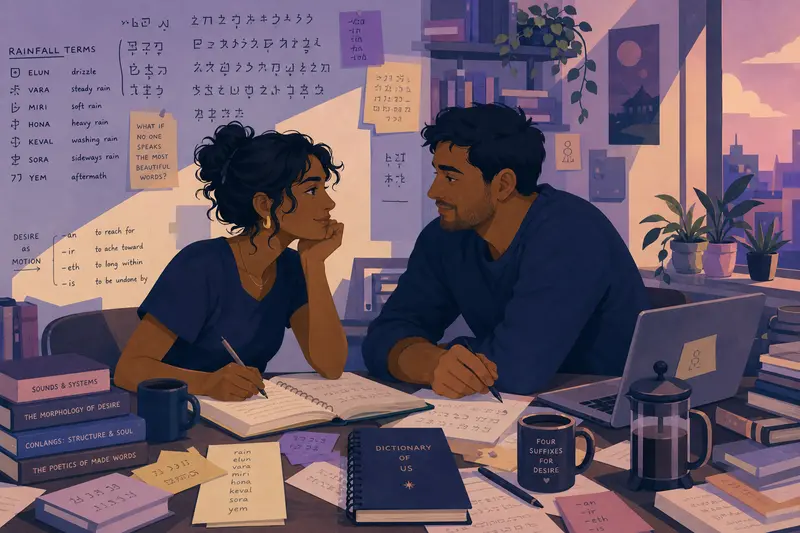Cover illustration for The Dictionary of Us, B2 Spanish story