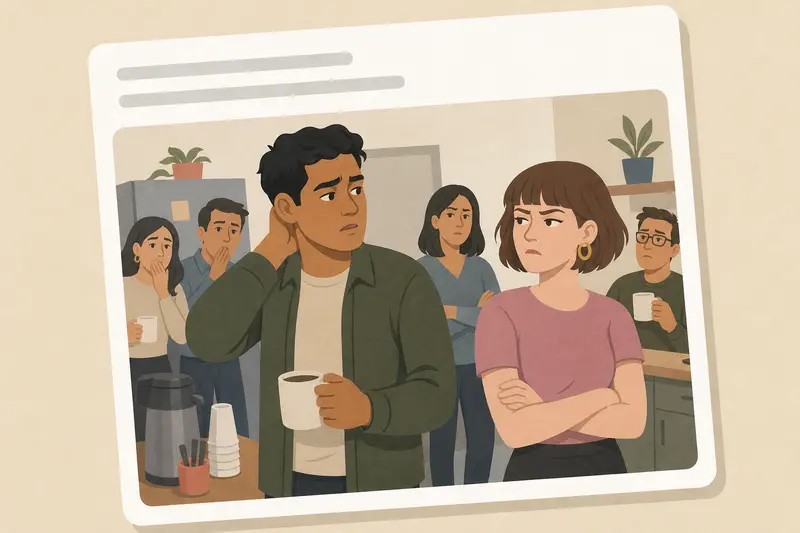 Cover illustration for AITJ for telling my coworker her new haircut makes her face look round?, A2 Spanish story