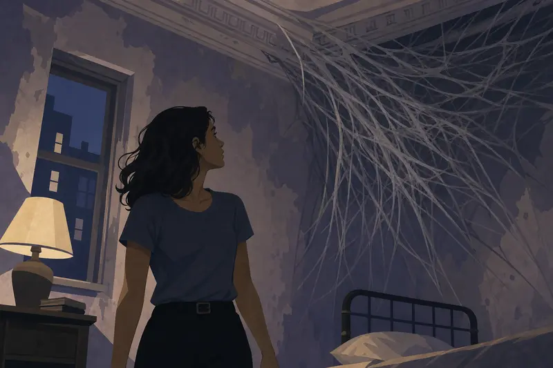 Cover illustration for The Gray Web, A2 Spanish story