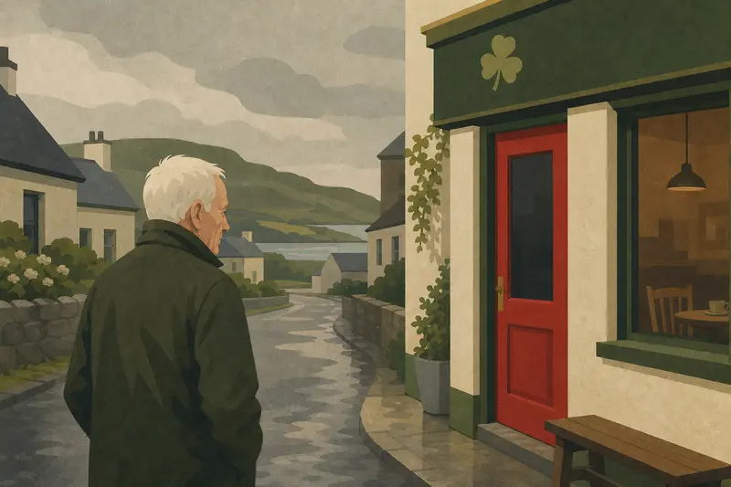 Cover illustration for The Same Door, A1 Spanish story