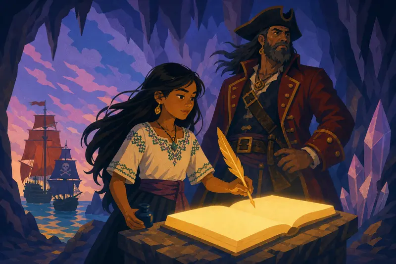 Cover illustration for The Page of Light, A2 Spanish story