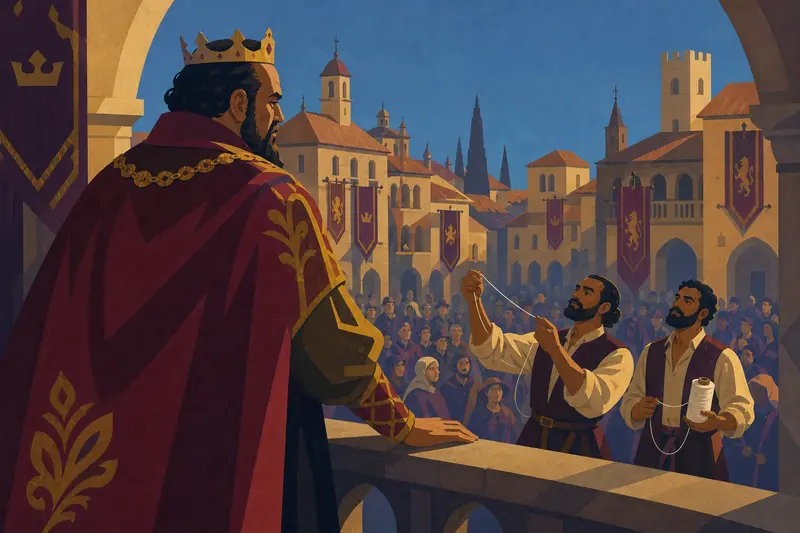 Cover illustration for The Loom of Conviction, C1 Spanish story