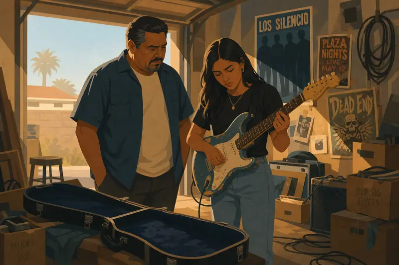 Cover illustration for Three Chords and the Truth, B1 Spanish story