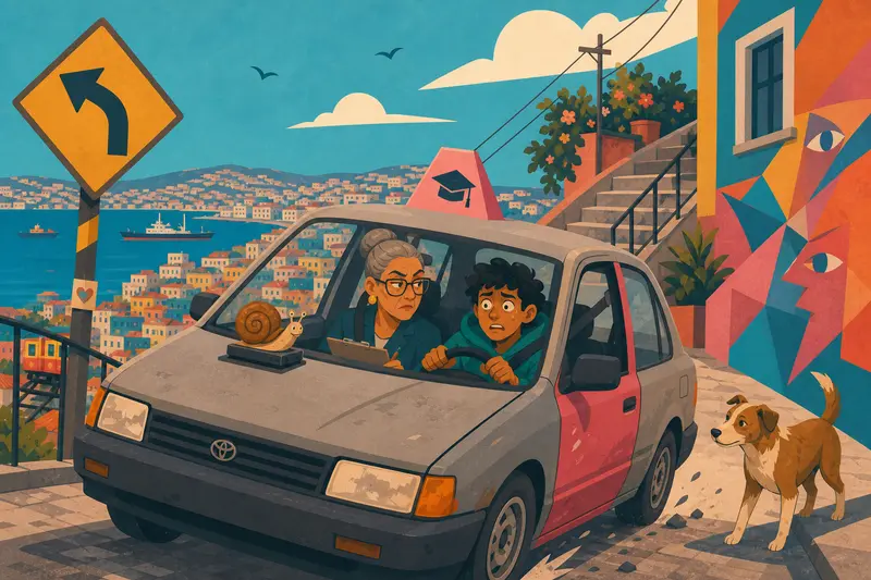 Cover illustration for Turn Left, Brave One, B1 Spanish story