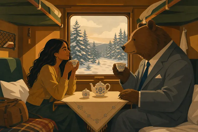 Cover illustration for The Passenger in the Grey Suit, A2 Spanish story