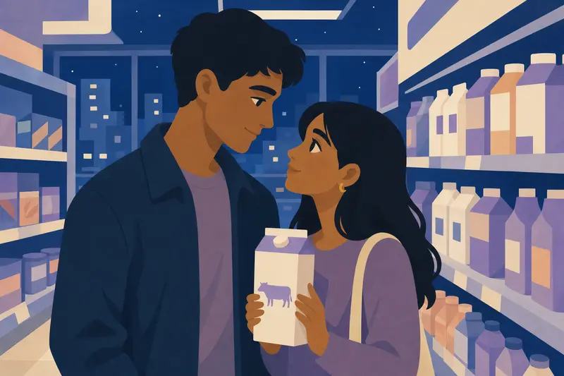 Cover illustration for The Last Milk, A1 Spanish story