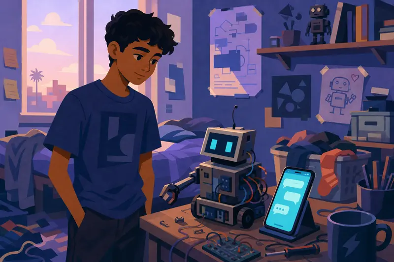 Cover illustration for The Robot That Texted Back, B1 Spanish story