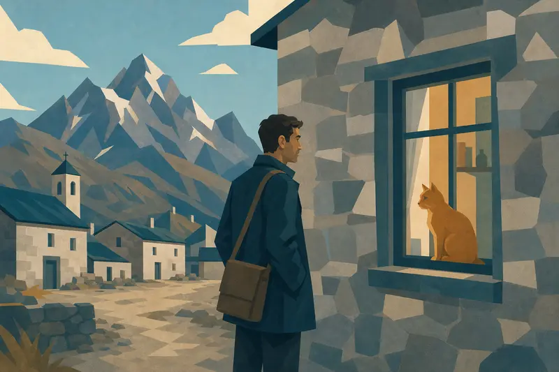 Cover illustration for The Cat in the Window, A2 Spanish story