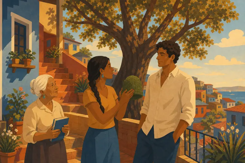 Cover illustration for Ten Names and a Green Hat, A0 Spanish story