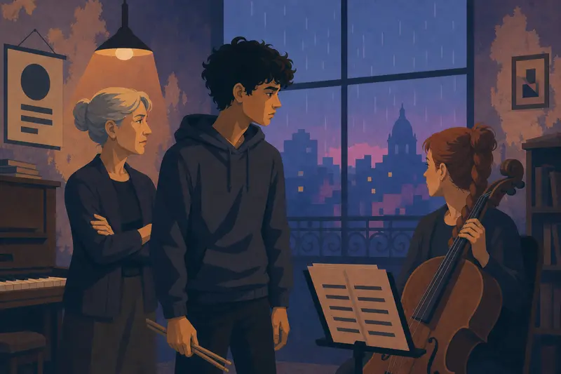 Cover illustration for Ten Seconds Before the Applause, B1 Spanish story